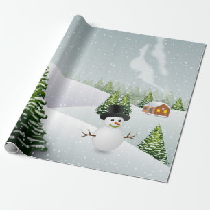 Winter Wonderland Snowman Kerstmis Cadeaupapier