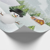 Winter Wonderland Snowman Kerstmis Cadeaupapier (Hoek)