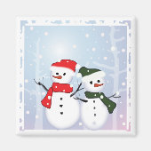 Winter Wonderland Snowman Ons eerste kerstfeest Magneet (Voorkant)