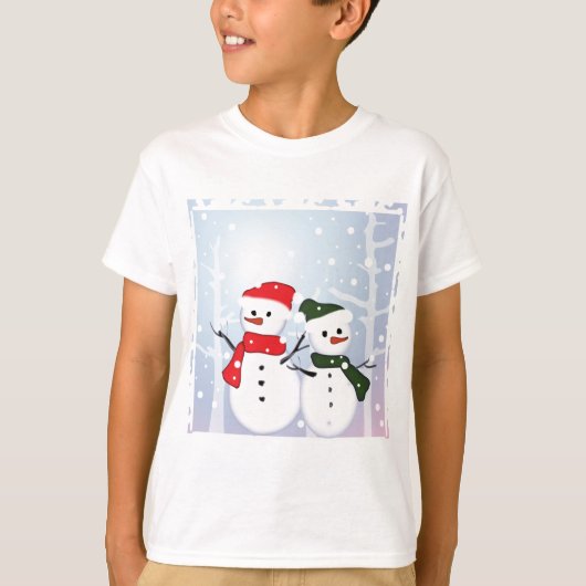 Winter Wonderland Snowman Ons eerste kerstfeest T-shirt (Voorkant)