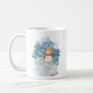Winter Wonderland Snowman & Rabbits Mok