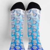 Winter Wonderland Snowman With Blue Hat and Scarf Sokken (Top)