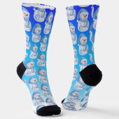 Winter Wonderland Snowman With Blue Hat and Scarf Sokken