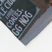 Winter Wonderland Snowman's Hot Chocolate Cart Fleece Deken (Hoek)