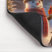 Winter Wonderland Snowman's Hot Chocolate Cart Muismat (Hoek)