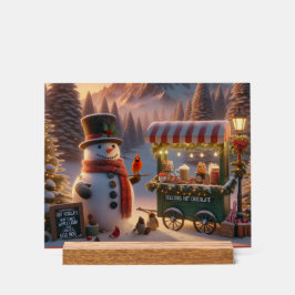 Winter Wonderland Snowman's Hot Chocolate Winkelwa Acryl Bord