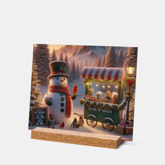 Winter Wonderland Snowman's Hot Chocolate Winkelwa Acryl Bord (Hoek)