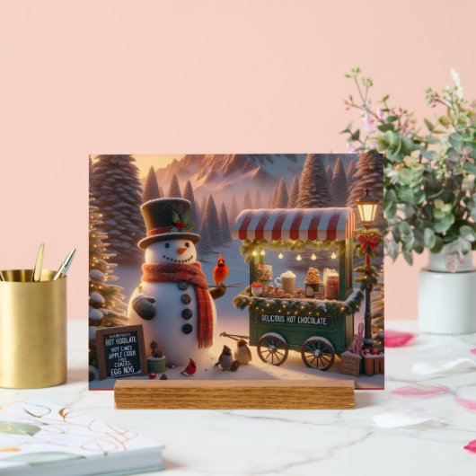 Winter Wonderland Snowman's Hot Chocolate Winkelwa Acryl Bord (Huwelijk)