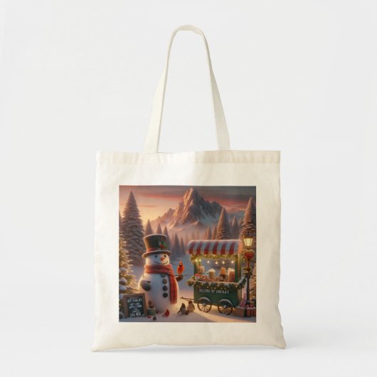 Winter Wonderland Snowman's Hot Chocolate Winkelwa Tote Bag (Voorkant)