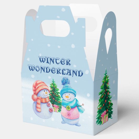 Winter Wonderland Snowmen Favor Box Bedankdoosjes (Geopend)
