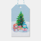 Winter Wonderland Snowmen Gift Label Cadeaulabel (Voorkant)