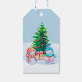 Winter Wonderland Snowmen Gift Label Cadeaulabel