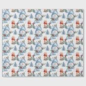 Winter Wonderland Snowmen inpakpapier (Vlak)
