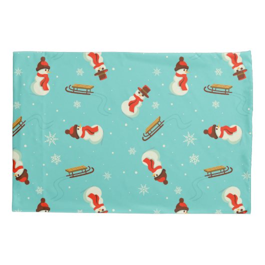 Winter Wonderland Snowmen Kussensloop (Achterkant)