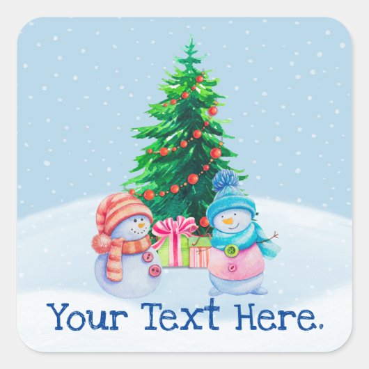 Winter Wonderland Snowmen Sticker (Voorkant)