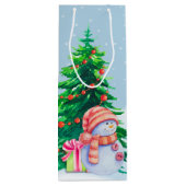 Winter Wonderland Snowmen Wine Gift Bag Wijn Cadeautas (Achterkant)