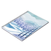 Winter Wonderland Snowy Blue Waterverf Schilderij Notitieboek (Linkerzijde)