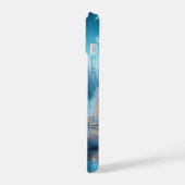 Winter Wonderland Snowy Cabin met Frozen River iPhone 15 Case (Linkerkant)