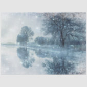 Winter Wonderland Snowy Forest and Pond Decoupage Tissuepapier (Voorkant)