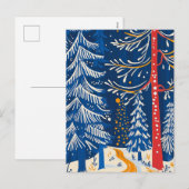 Winter Wonderland, Snowy Forest, Vakantie volkskun Feestdagenkaart (Voorkant / Achterkant)