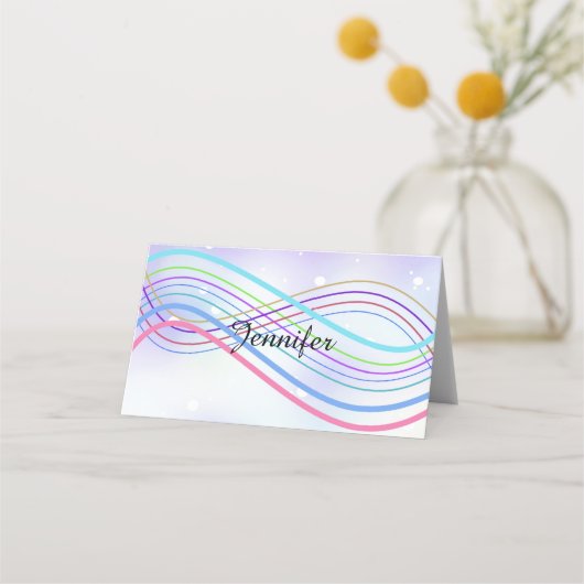 Winter Wonderland Snowy Name Place Holder Plaatskaartje (Voorkant)