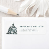 Winter Wonderland Snowy Tree Return Address Labels (Insitu)