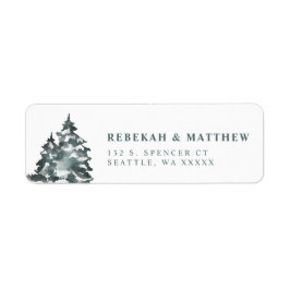 Winter Wonderland Snowy Tree Return Address Labels