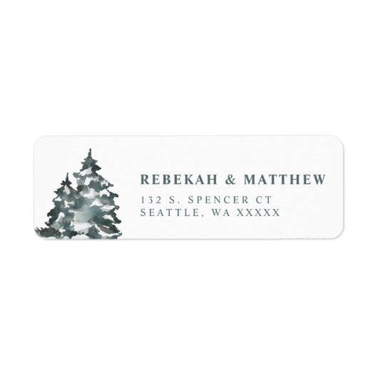 Winter Wonderland Snowy Tree Return Address Labels (Voorkant)