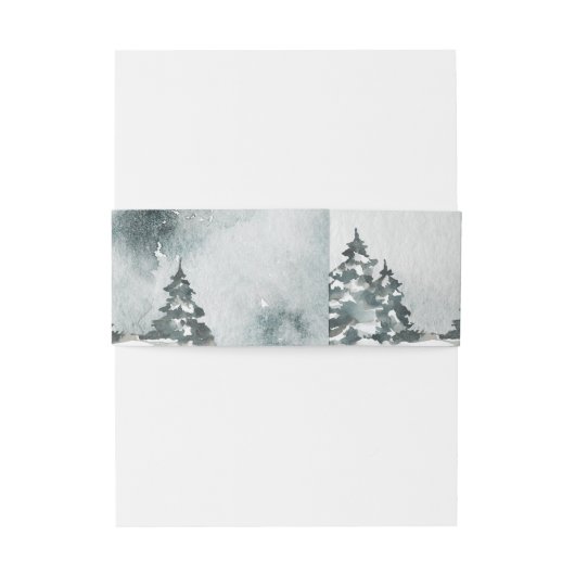 Winter Wonderland | Snowy Trees Uitnodigingen Wikkel (Achterkant Voorbeeld)