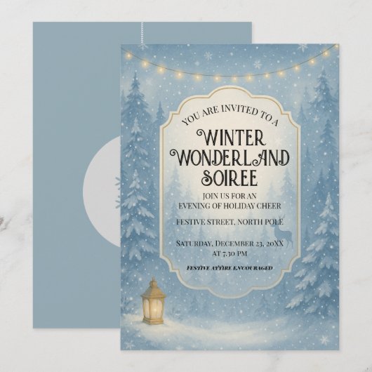 Winter Wonderland Soiree Kaart (Voorkant / Achterkant)