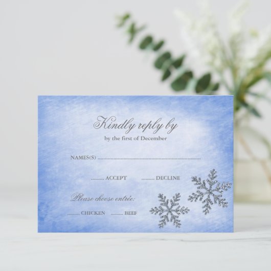 Winter Wonderland Sparkle Sneeuwvlokken Blauw RSVP (Staand voorkant)