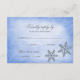Winter Wonderland Sparkle Sneeuwvlokken Blauw RSVP Kaartje