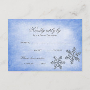 Winter Wonderland Sparkle Sneeuwvlokken Blauw RSVP Kaartje
