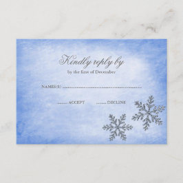 Winter Wonderland Sparkle Sneeuwvlokken Blauw RSVP Kaartje