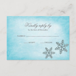 Winter Wonderland Sparkle Sneeuwvlokken Blauwgroen RSVP Kaartje
