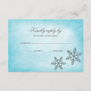 Winter Wonderland Sparkle Sneeuwvlokken Blauwgroen RSVP Kaartje