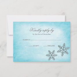 Winter Wonderland Sparkle Sneeuwvlokken Blauwgroen RSVP Kaartje
