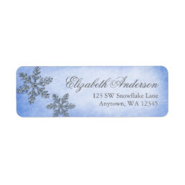 Winter Wonderland Sparkle Snowflake Adresetiketten Etiket
