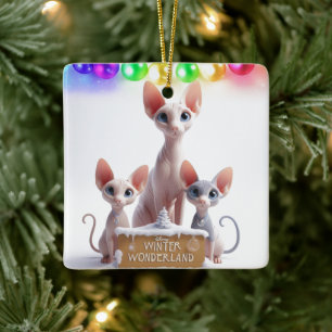 Winter Wonderland Sphynx Kerstornament Keramisch Ornament