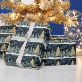 Winter Wonderland sprankelende kerstbomen Cadeaupapier