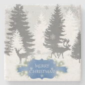 Winter Wonderland Stone Onderzetter - Blue (Voorkant)