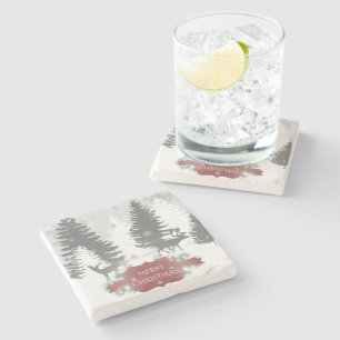 Winter Wonderland Stone Onderzetter - Red