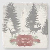 Winter Wonderland Stone Onderzetter - Red (Voorkant)