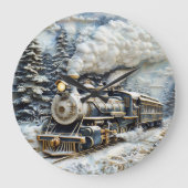 Winter wonderland stoomtrein. grote klok (Voorkant)