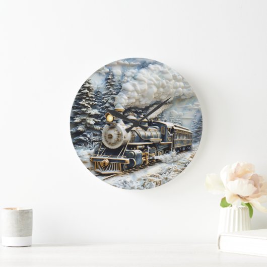 Winter wonderland stoomtrein. grote klok (Huis)