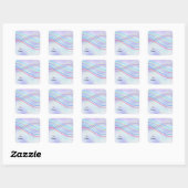 Winter Wonderland Strepen Vierkante Sticker (Vel)