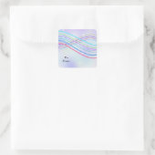 Winter Wonderland Strepen Vierkante Sticker (Tas)