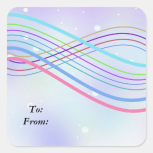 Winter Wonderland Strepen Vierkante Sticker