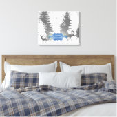 Winter Wonderland Stretched Canvas Print - blauw (Insitu (Slaapkamer))