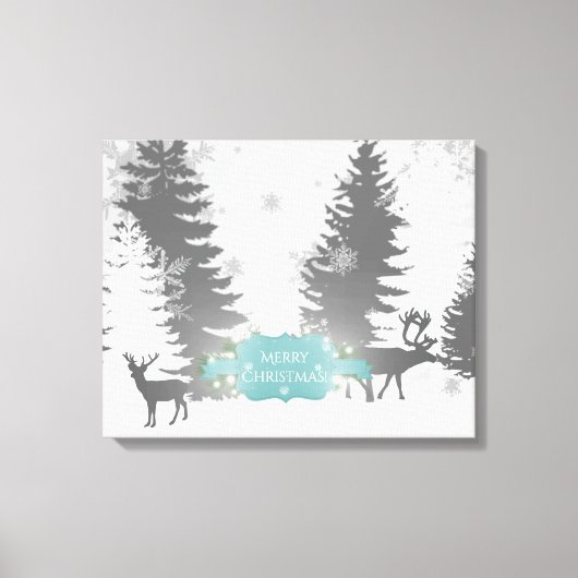 Winter Wonderland Stretched Canvas Print - Blauwgr (Voorkant)